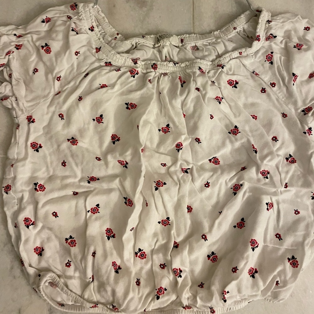 Girls H&M Floral Cropped Blouse